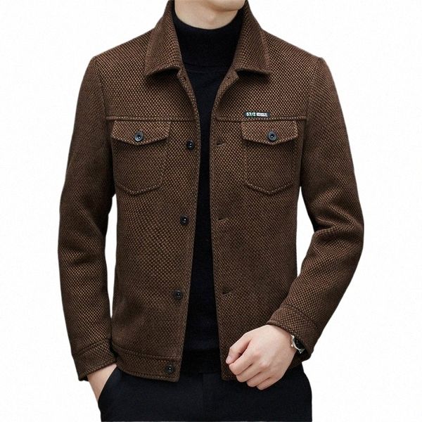 Hohe Qualität Männer Dicke Casual Mantel Frühling und Herbst Jacke Männer 2023 Neue Mittleren Alters Papa Tragen Revers Trend Alle Top w9Dp #