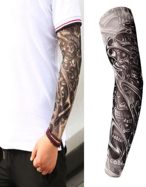 2pc respirável tatuagem 3d proteção uv braço manga aquecedores de braço ciclismo sol capas protetoras secagem rápida verão resfriamento mangas9183770