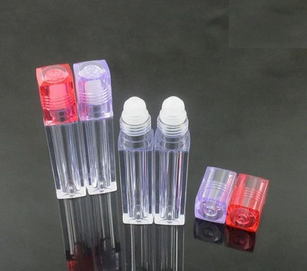 Atacado quadrado brilho labial rolo de óleo em garrafa portátil vazio recarregável recipiente de maquiagem frascos de tubo zz