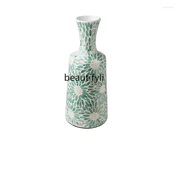 Vasi Vaso in ceramica stile nordico Contenitore per fiori conchiglia dipinto a mano Soggiorno Tavolo da pranzo Ornamenti decorativi Arte di nicchia