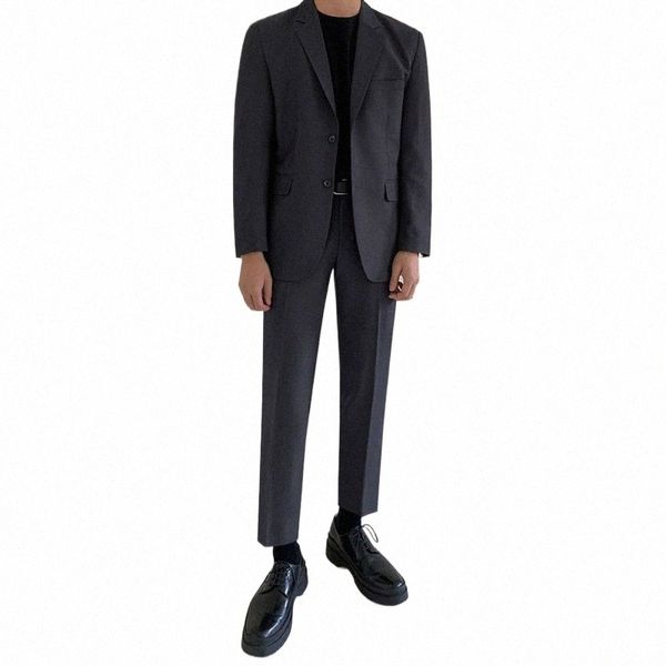 Iefb Elegance Blazers Set Abito casual da uomo Autunno Nuovo stile coreano Allentato Abito formale Cappotto Busin Pantalone dritto 9C1649 79LG #