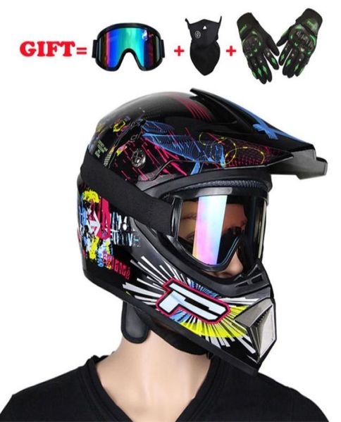 Offroad Motosiklet Kask Motor Motokros Casque Açık Yüz Offroad ATV Çapraz Bisiklet Gözlük Maskesi Eldivenleri Hediyeler4220680