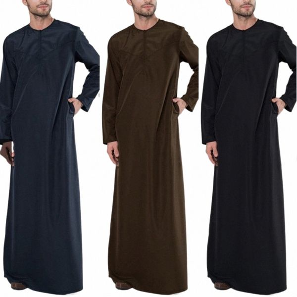 fi Muslimische Kleidung Thobe Jubba Herren Robe Lg Ärmel Saudi-arabische Thobe Kaftan Ropa Arabe Islamische Thobe Indische Dr Robe 54Yt #