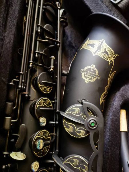 Japão suzuki alto saxofone de alta qualidade preto fosco instrumento musical profissional tocando alto sax com caso frete grátis