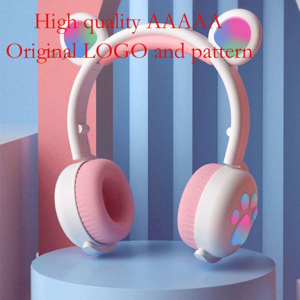 2021 nuovi auricolari BK5 Panda Bluetooth LED luminosi headworn stereo per ragazza simpatico orso