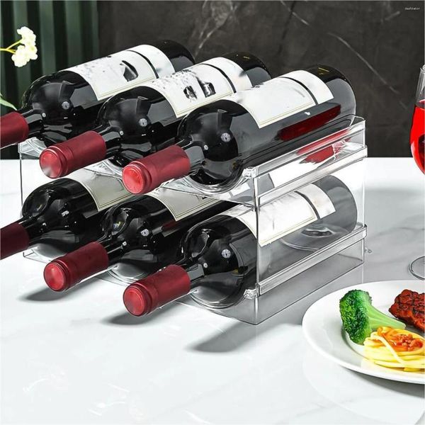 Armazenamento de cozinha 2/3/4 camada garrafa de água rack transparente suporte de vinho empilhável organizador de copo para armário bancada geladeira