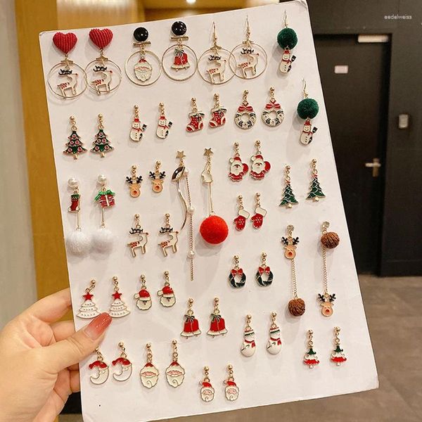 Orecchini a bottone 1 paio di orecchini a forma di albero di gioielli in cristallo di Natale per le donne Accessori creativi per feste Regali per ragazze