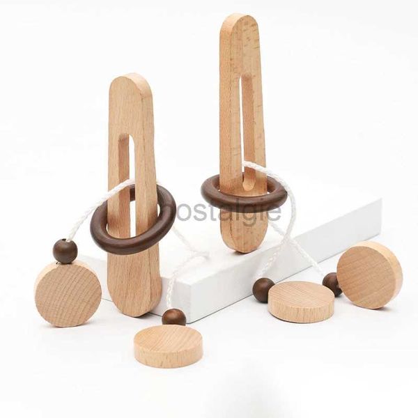 Giocattoli di intelligenza Montessori iq Puzzle Rompicapo Apprendimento Puzzle educativi per adulti Giochi di pensiero per bambini Giocattoli di legno 24327