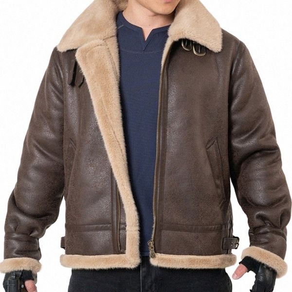 Jaqueta de couro PU masculina - Outono Inverno Vintage Motociclista Jaqueta COSPLAY Roupas d7ux #