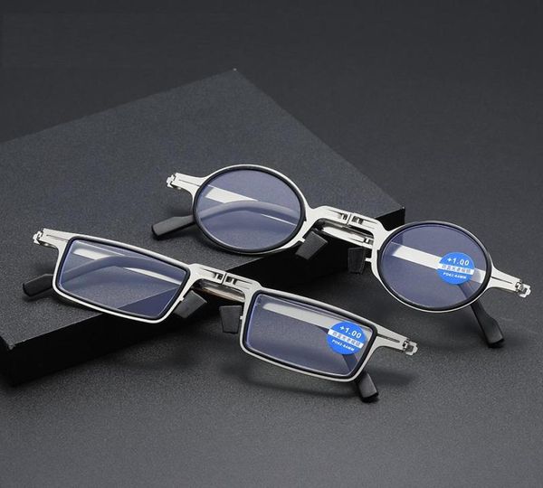 Occhiali da sole in metallo rotondi quadrati pieghevoli occhiali da lettura donna uomo luce blu computer lettori di design portatili occhiali Gafas 11526190478