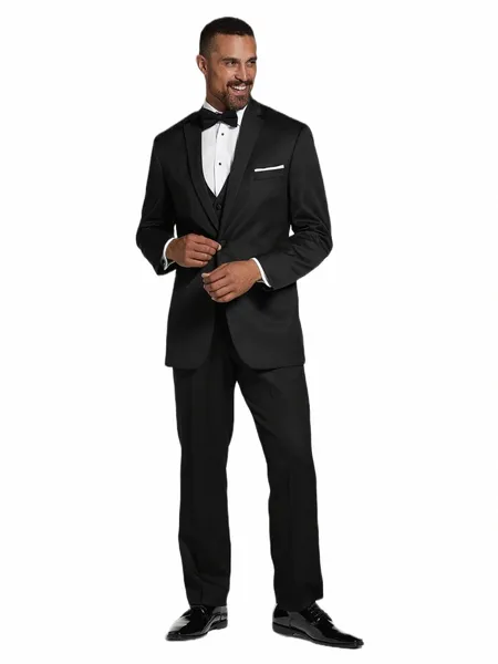 Notch Lapel Black Men's Suits Custom Made Fi Masculino Traje Bonito Noivo Casamento Blazer Nomeação Desgaste 3 PCs Skinny o4DJ #