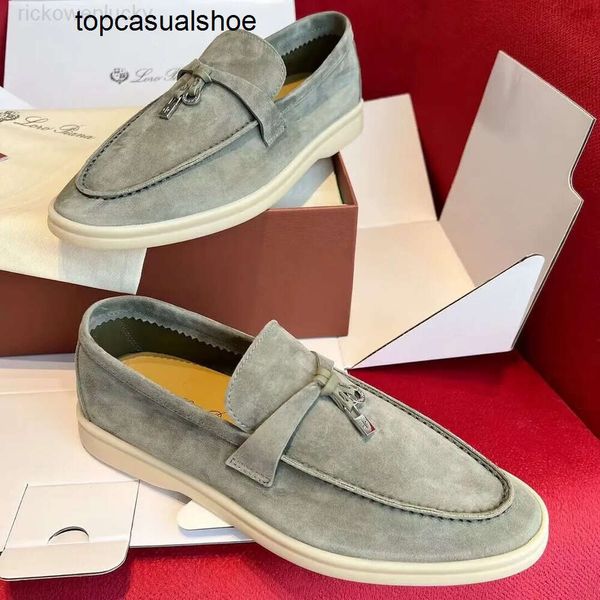 Loro Piano LP LP Lorospianasl Scarpe Migliore qualità Walk Oxford Charms Men Drepust Gentleman Sneakers Mocassini morbidi Bassi Top Suee in pelle Scapassa a piedi su Rubb