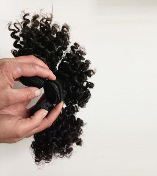 Бразильские девственные человеческие волосы плетут сексуальные короткие тип 6 дюймов 8 дюймов Kinky Curly двойной уток 50gpc Индийские европейские волосы Remy 3 шт. 150gl646433376