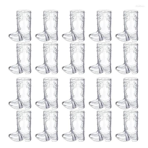 Weingläser 20 Stück Cowboy Boot S Plastikbecher Mini für Likör SS