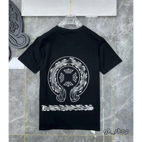 Moda Luxo Homens Camisetas Brandch Designers Tops Tees Correto Ferradura Sânscrito Cruz Polos Menino Graffiti Camisetas Homens Mulheres Manga Curta Unissex Camisetas 5325