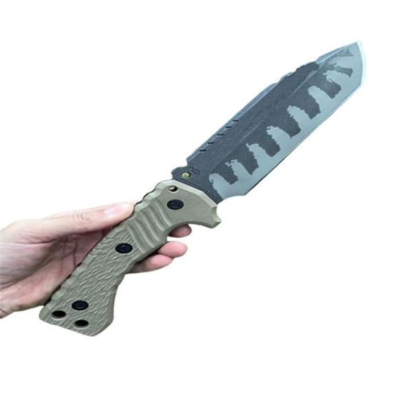 Coltello dritto di sopravvivenza M32 di fascia alta nuovo Coltello dritto Zwear con rivestimento in titanio Tanto Point Lama completa con manico G10 Coltelli tattici con Kydex7505682