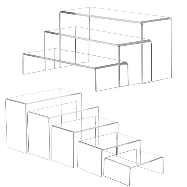 Scaffali Espositori in acrilico Vetrina rettangolare trasparente Espositore per oggetti da collezione, Espositore da tavolo per vendita al dettaglio per organizzare figure