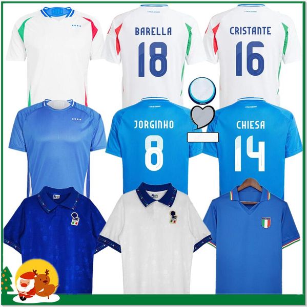 2024 Italia CHIESA Fußballtrikots 24 25 Italien RASPADORI VERRATTI BARELLA DONNARUMMA Hemd TOTTI LORENZO POLITANO ZANIOLO MIRETTI Fußballuniform