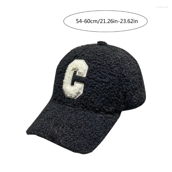 Ball Caps Girls Boys Fashion Plush Baseball con la lettera di ricamo C per prendere PO