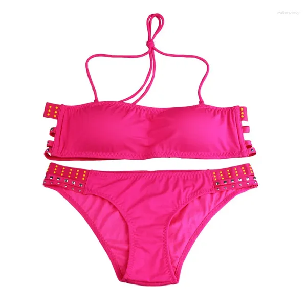 Costumi da bagno femminile bralette donne donne sexy set di diamanti set di colori rosa push up reggiseni per alta qualità n. 4548