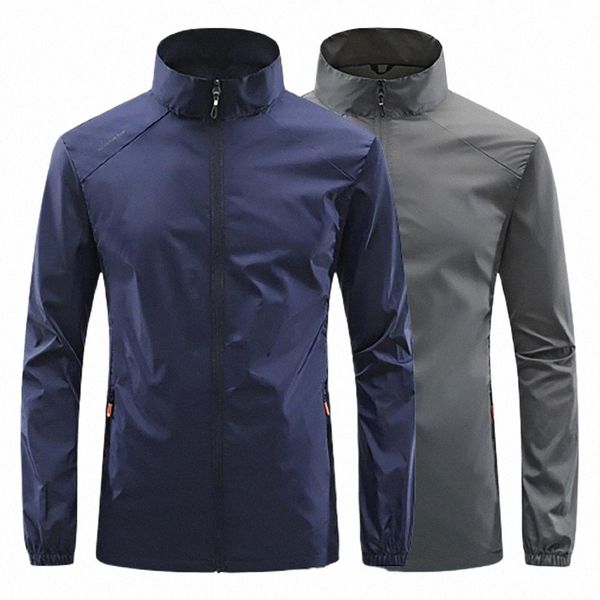 Sportjacke Ultra-Licht männliche Motorradkling-Fischerei Sonnenschutzkleidung Reißverschluss Placket Weiche Windbreaker-Mantel Streetwear G1YT#