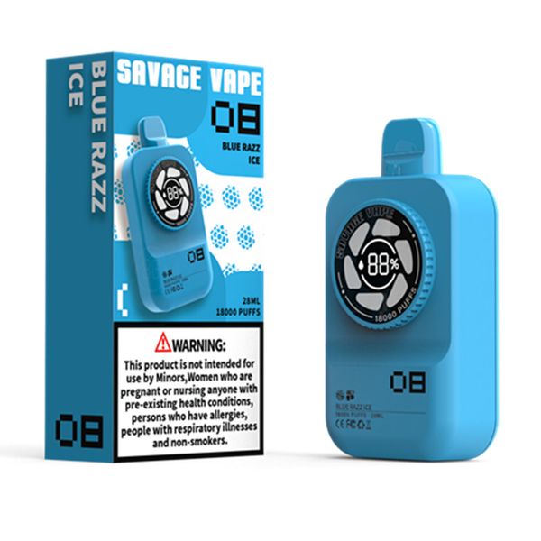 EU-Lager Savage Vape-Kamera 18000 Züge Einweg-Vape-Zigaretten 650-mAh-Akku Vorgefüllter 28-ml-integrierter Smart-Display-Bildschirm Tryp-C wiederaufladbar