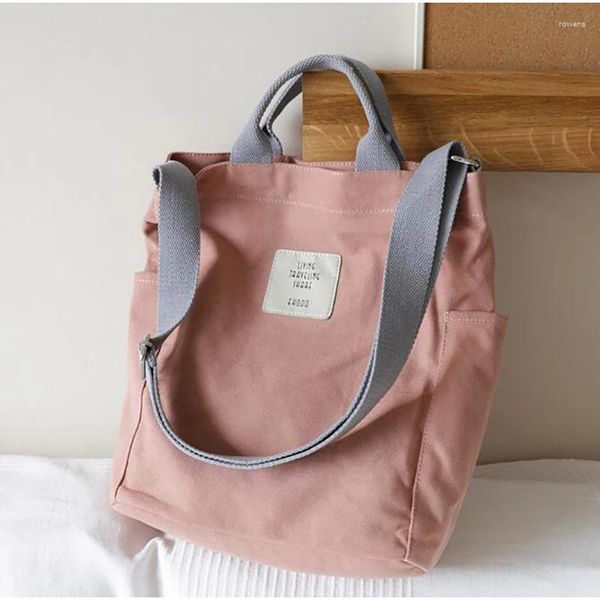 Sacos de noite mulheres lona bolsa de ombro bolsas para jovens meninas senhora casual tote estilo coreano mulher compras