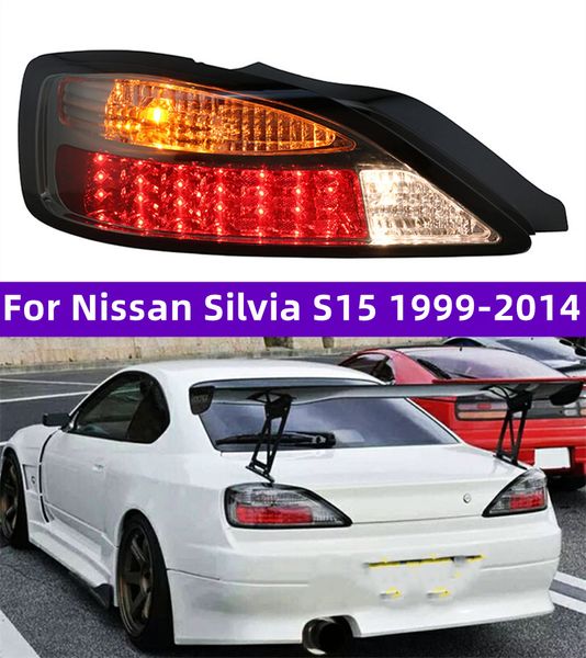 Luz traseira automática para nissan silvia s15 1999-2014 reequipamento luzes traseiras led sinal de volta dinâmico drl luzes reversas