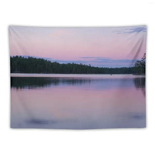 Tapeçarias Boundary Waters Lake Sunset Tapeçaria Quarto Decoração Decore Estética