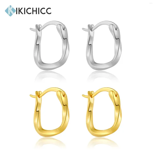 Orecchini a cerchio KIKICHICC 925 sterling silver geometria irregolare piercing lusso Huggies clip di gioielleria raffinata