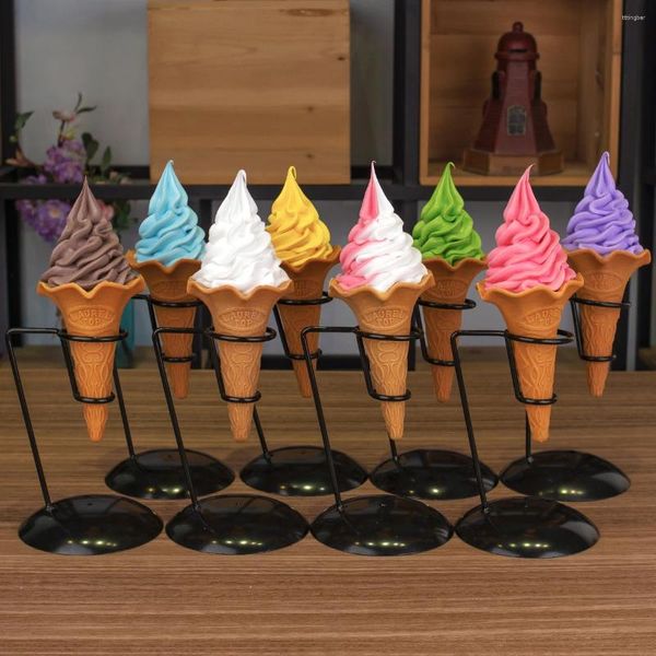 Dekorative Blumen 7,7 Zoll Simulation Eiscreme Model Realistische künstliche Kegel gefälschte Lebensmittel Dessert Shop Display Po Requisiten Spielzeug Spielzeug