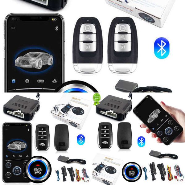 Aggiorna il kit di avvio e arresto remoto universale per auto Bluetooth App per telefono cellulare Controllo accensione motore Bagagliaio aperto PKE Allarme auto senza chiave