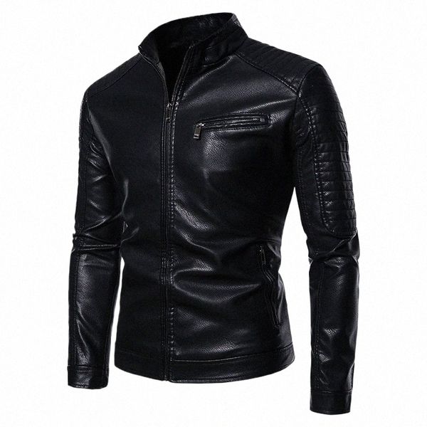 Männer Fi Lederjacke Streetwear Männlich 2023 Männer Leder Anzug Jacke Männer Slim Fit Blazer Mantel Oberbekleidung Casual Biker Jacken R1Zf #