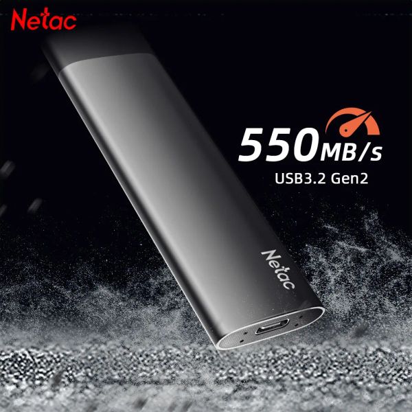 Drive Netac Harici SSD 2TB 1TB 250GB 500GB HDD Taşınabilir SSD USB 3.2 Sabit Disk Tip C Katı Duran Duruş Dizüstü Bilgisayar Bilgisayar