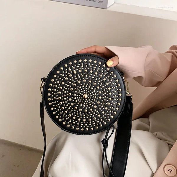 Bag Women's 2024 Yaz Moda Şık Omuz Eşekleri Küçük Yuvarlak Koltuk Alt Çantası