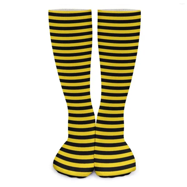 Frauen Socken Hummeln Gelb Und Schwarz Streifen Gothic Strümpfe Weibliche Hohe Qualität Klettern Winter Design Anti Slip