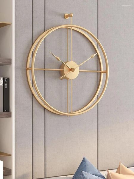 Relógios de parede Nordic Luxo Relógio Metal Modern Home Decor Grande Relógio 3D Decoração 80cm Silencioso Sala de estar