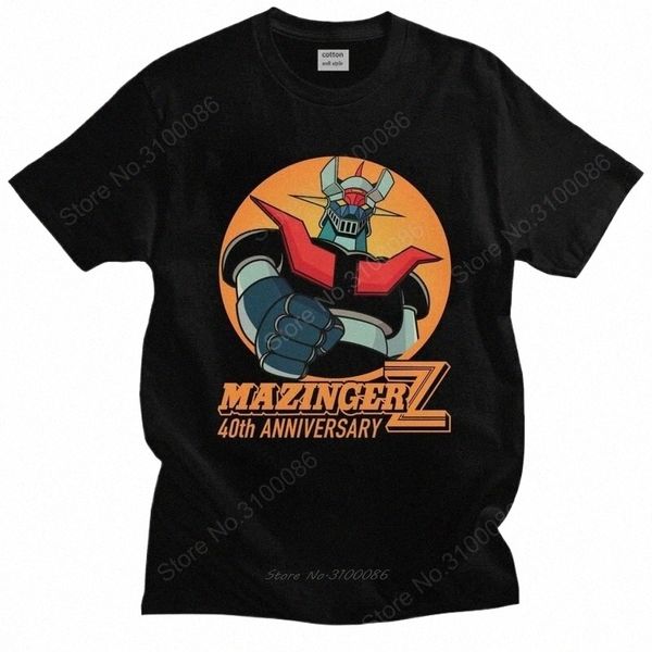 Mazinger Z Футболка для мужчин с короткими рукавами Футболка для отдыха Городской НЛО Робот Аниме Футболка Свободного кроя Футболки Cott Подарок 20Lu #