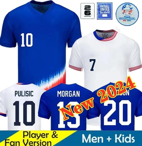 USAs Rose Lavelle PULISIC Nova camisa de futebol 2024 USWNT Megan Dest Rapinoe Trinity Rodman Alex Morgan Equipe Alex Morgan Lindsey Horan Sophia Smith Mallor S-4XL