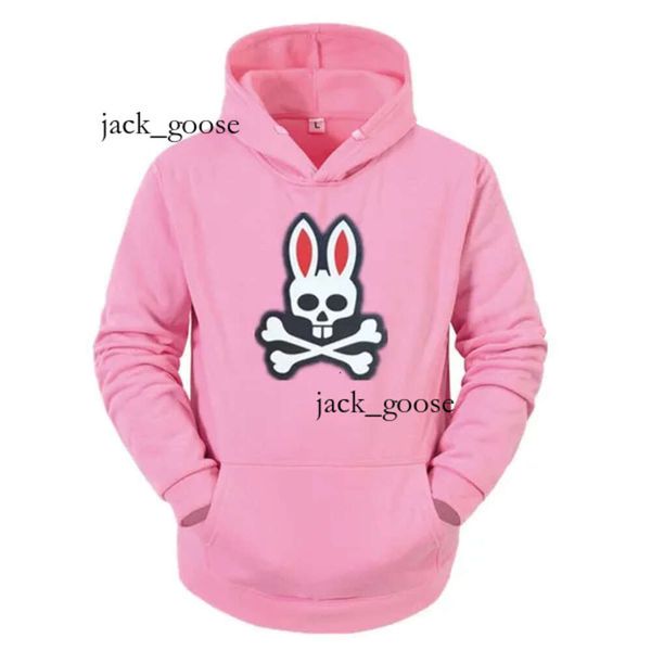 Physcho Bunny Rabbit Moletom Esqueleto Psyco Bunny Letter Print Moletom Com Capuz Outono Inverno Streetwear Homens Esportes Psicológico Coelho Moletom Top Harajuku Pulôver 861