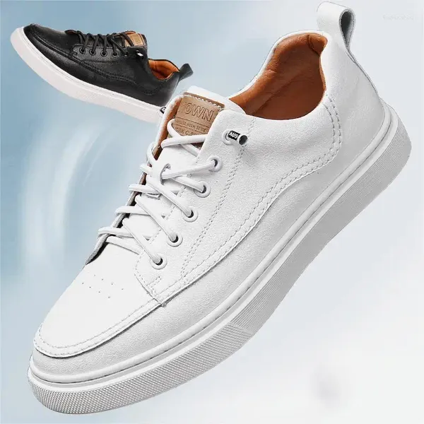 Casual Schuhe 2024 Frühling Mens Fashion Concise Board Komfortable Low Top Leder Weiche Turnschuhe Männer