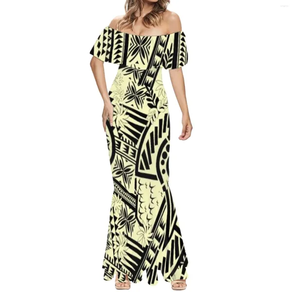 Abiti casual stile Hawaii Tribe Abito da sposa sexy senza spalline 2024 Estate Eleganza Abbigliamento donna con spalle scoperte Occasioni formali