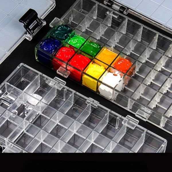Nummer 24.12.24.36 Gitter hochwertige Leckdarsteller Pigmentbox Palette Malmale Schachtel für Aquarellöl -Acrylfarben