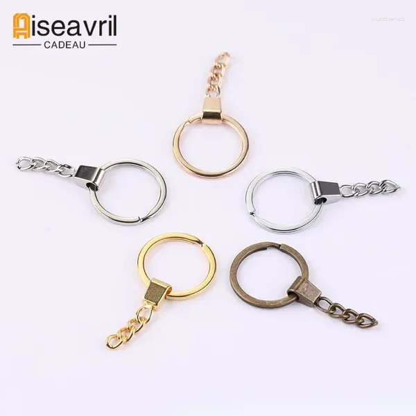 Chaveiros 5 pcs metal em branco chaveiro chaveiro split anéis diy keyfob chaves anel lagosta fecho chave pingente cadeias fivelas liga de zinco atacado