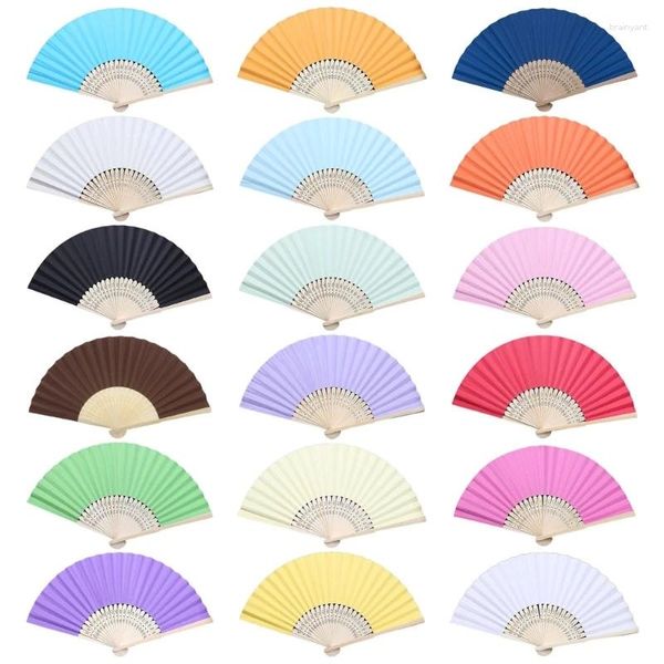 Dekorative Figuren Sommer Handheld Fan Papier Bambus Blank DIY Falten für Hand Praxis Kalligraphie Malerei Zeichnung Hochzeit Party Geschenk