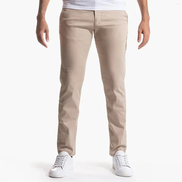 Calças masculinas clássico fino ajuste casual estiramento maduro perna reta plus size longo preto de alta qualidade 2024 calças