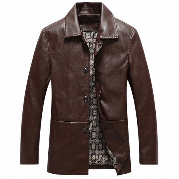 Весенняя кожаная куртка Busin для мужчин, дизайнерская повседневная куртка из искусственной кожи высшего класса, мужская байкерская классическая верхняя одежда, пальто k90T #