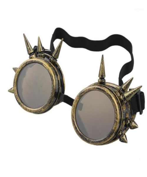 Occhiali da sole Moda Uomo Donna Occhiali da saldatura Gothic Steampunk Cosplay Antique Spikes Occhiali vintage Occhiali Punk Rivet11209259