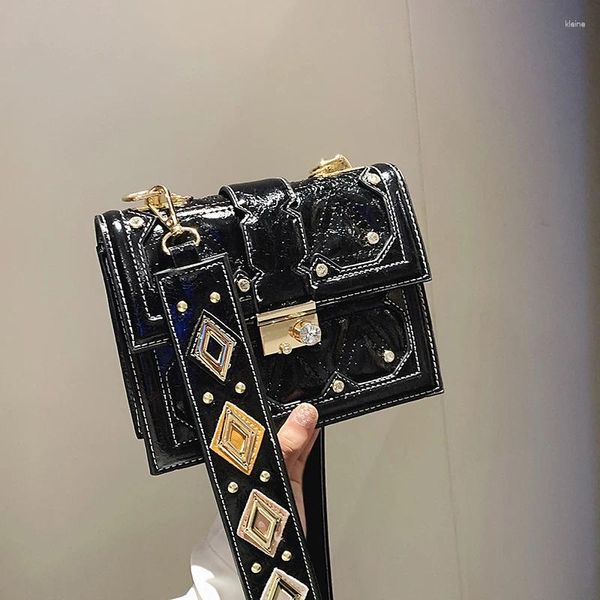 Borse a tracolla pieghettate imitazione diamante design di lusso borsa a tracolla da donna borsa da donna marca ragazza shopper per le donne 2024