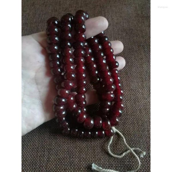 Collane a ciondolo vino rosso Agata Collana di buon auspicio Buddha perle